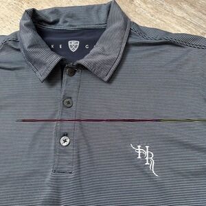 Nike Golf Polo Dri-Fit Men's Medium Navy w/white Stripes M preowned
